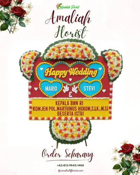 Papan Bunga Pernikahan Badran